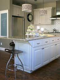 kitchen with a painted island