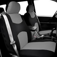 Fh Group Flat Cloth 47 In X 23 In X 1 In All Purpose Built In Seatbelt Compatible Half Set Front Seat Covers Gray