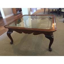 Ethan allen coffee table carved french legacy collection glass insets 13 8620 for two tiered jul 10 2019 the benefit foundation inc in ny rosemoor top rectangular canterbury oak chairish ike new and metal antique wrought iron style 28 8411 finish 228 leaded beautiful square 250 quality used furniture. Ethan Allen Canterbury Oak Glass Coffee Table Chairish
