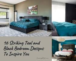 striking teal and black bedroom designs