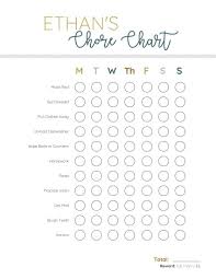A Customized Chore Chart For Kids Printable Pdf With Age