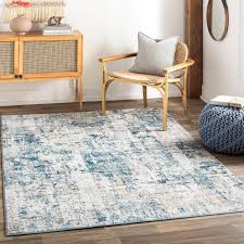 dark blue indoor abstract area rug