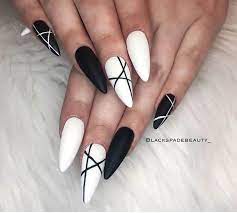 beautiful black and white nail designs