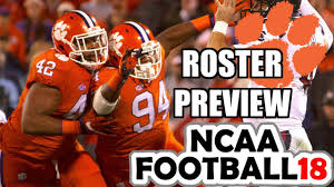 Ncaa Football 18 Clemson 2017 Roster Preview First Look