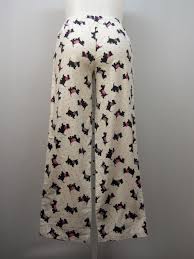 Women Flannel Pajama Bottoms Size S Charter Club Intimates White Dog Print Strai