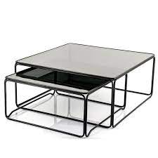 Olit Black Metal Glass Tables Set Of