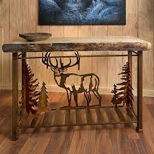 Regal Elk Scene Sofa Table Woodland Creek Furniture