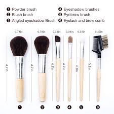 natural bamboo makeup brushes 6pcs mini