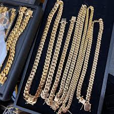 custom hand set gold link necklace 10k