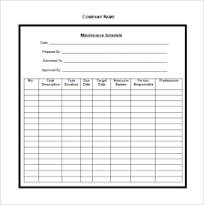 Vehicle Maintenance Schedule Templates 10 Free Word Excel Pdf
