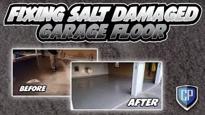 fixing a salt damaged garage floor