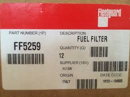 Case Of 12 Ff5259 Fleetguard Fuel Filter Hitachi John