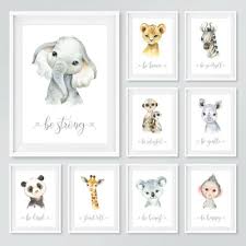 Safari Animal Baby Nursery Prints Set