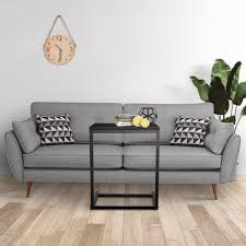 Black C Shaped Sofa Side End Table