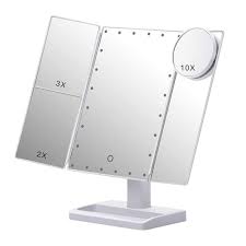 trifold makeup mirror with 22 led
