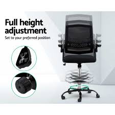 See more ideas about office chair, chair, modern office chair. Artiss Office Chair Veer Drafting Stool Mesh Chairs Flip Up Armrest Black Spillarosales