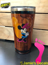 Wood Grain Tumblers Mickey Mouse Minnie Mouse Wood
