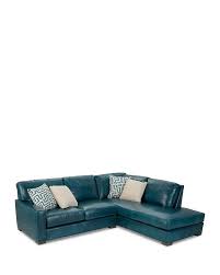 shariah teal leather right chaise sectional