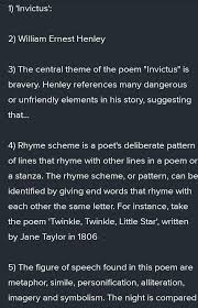 appreciation for the poem invictus