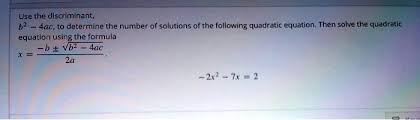 Quadratic Equation Using The Formula
