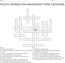 Health Information Management Week Crossword Puzzle Wordmint