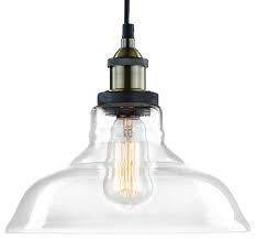 Vintage Style 1 Light Clear Glass Pendant Lights Industrial Pendant Lighting By Claxy