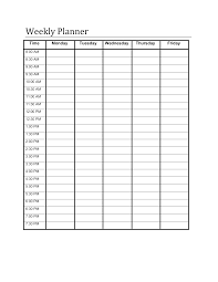 Printable Blank Weekly Planner Templates At