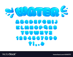 water bubble font glossy bubbly letters