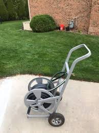Metal Garden Hose Reel Cart And Hose