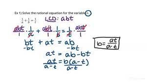 Other Variables In A Rational Equation