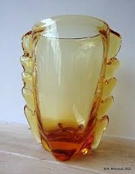 Golden Amber D Vase Whitefriars