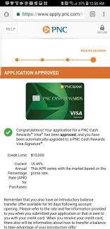 1% cash back on purchases everywhere, every time. Pnc Cash Approval Myfico Forums 5238205