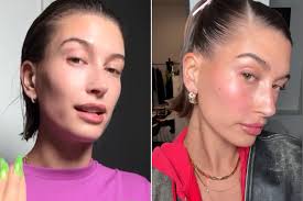 hailey bieber shows off her makeup free