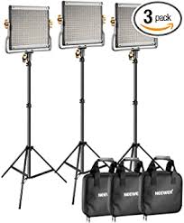 Amazon Com Neewer 3 Packs Dimmable Bi Color 480 Led Video Light And Stand Lighting Kit Includes 3200 5600k Cri 96 Led Panel With U Bracket 75 Inches Light Stand For Youtube Studio Photography