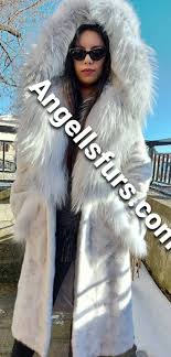 Long Mink Fur Coat And Fox Hood Brand New Real Natural Genuine Fur