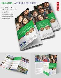Attractive Education A3 Tri Fold Brochure Template Free Premium