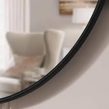 Round Black Classic Accent Mirror