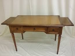Made of laminate over engineered wood in cottage white finish. Antiques Atlas Small Flat Top Writing Desk With Drawers