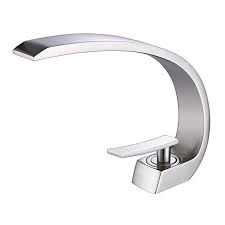 This beauty from kraus may just be what you need. Fapully Modern Bathroom Vessel Sink Faucet Long Curved Spout Single Handle Vanity Faucet Brushed Nicke Bathroom Sink Faucets Brushed Nickel Sink Faucets Faucet