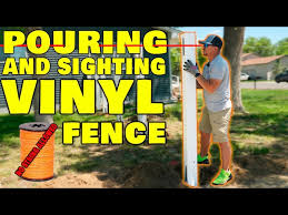 setting vinyl fence posts in concrete