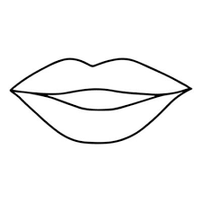 lips hand drawing line doodle style