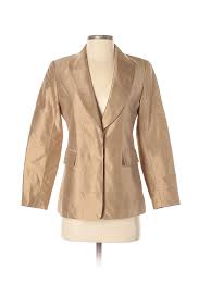 Details About Lafayette 148 New York Women Brown Silk Blazer 2 Petite