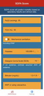 sofa score calculator pro on the app