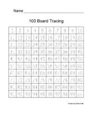 100 Chart Tracing 100 Chart Number Tracing Numbers 1 100