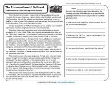 A collection of downloadable worksheets, exercises and activities to teach reading comprehension, shared by english language teachers. Transcontinental Railroad 4th Grade Reading Comprehension Worksheet Reading Comprehension Worksheets 10th Grade Reading Comprehension Comprehension Worksheets