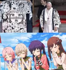 It is also absurd that people are willing to use it outside of the sign language to allegedly greet the crowds, especially because depending on the country and culture, the horns stands for different concepts such as malediction, black spell, superstition. Pope Francis Wears Animes Coat While In Japan Resetera