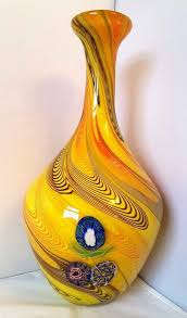 Swirls Millefiori Art Glass Vase