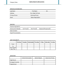 Four Free Downloadable Job Application Templates For Employment