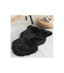 black sheepskin rug 2x3 5ft