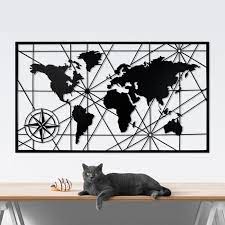 carte du monde noir 98 x 55 cm
